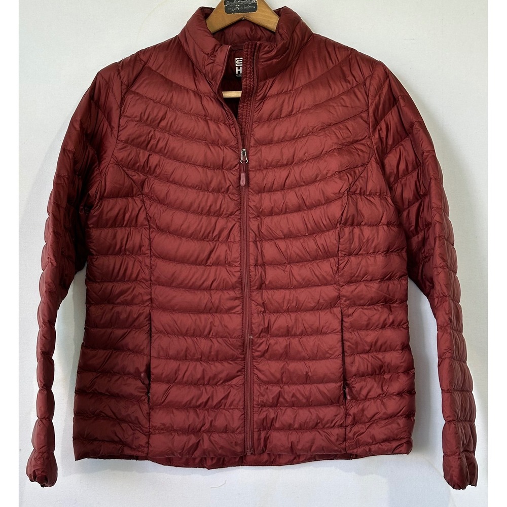 32 Degrees Puffer Jacket Down Insulated Lightweight Packable Womens M Dark Red